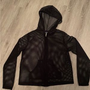Rave Fishnet Zip-Up Hoodie